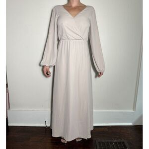 Show Me Your Mumu 3/4 Quarter Sleeve Wedding Guest/Bridesmaid Dress Size M Taupe